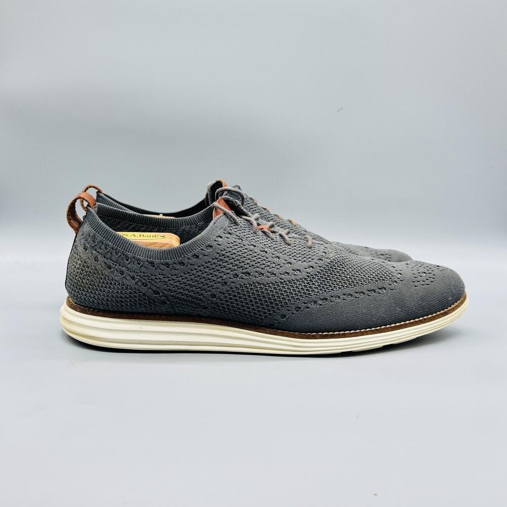Cole Haan Shoes Mens 13 Gray Knit OriginalGrand Wingtip Oxford Dress Sneakers